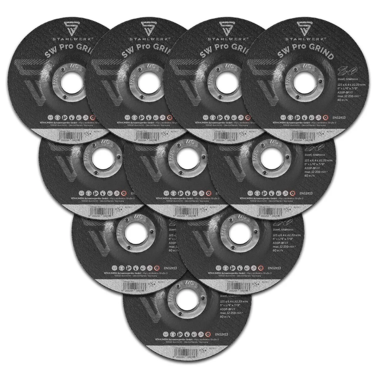 STAHLWERK Schruppscheibe/Schleifscheibe SW Pro Grind Ø 125 mm 10er Set