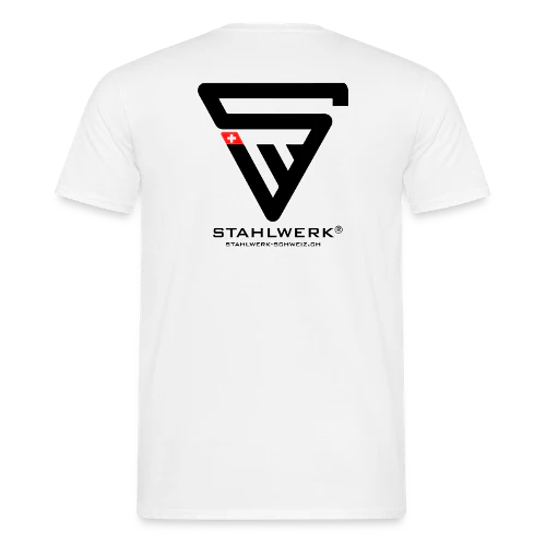 STAHLWERK-SCHWEIZ T-Shirt Kurzarm-Hemd mit Logo-Print - 100% Baumwolle, weiss, diverse Grössen - Image 2