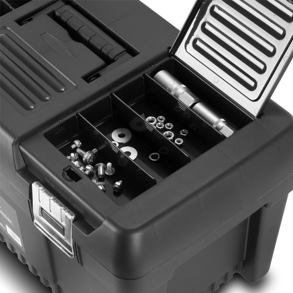 STAHLWERK Toolbox Set mit 4 leeren Werkzeugkisten | Werkzeugbox | Werkzeugkoffer | Werkzeugkasten | Werkzeug-Organizer | 4 in 1 Modul-System mit integrierten Sortimentsboxen - Image 13