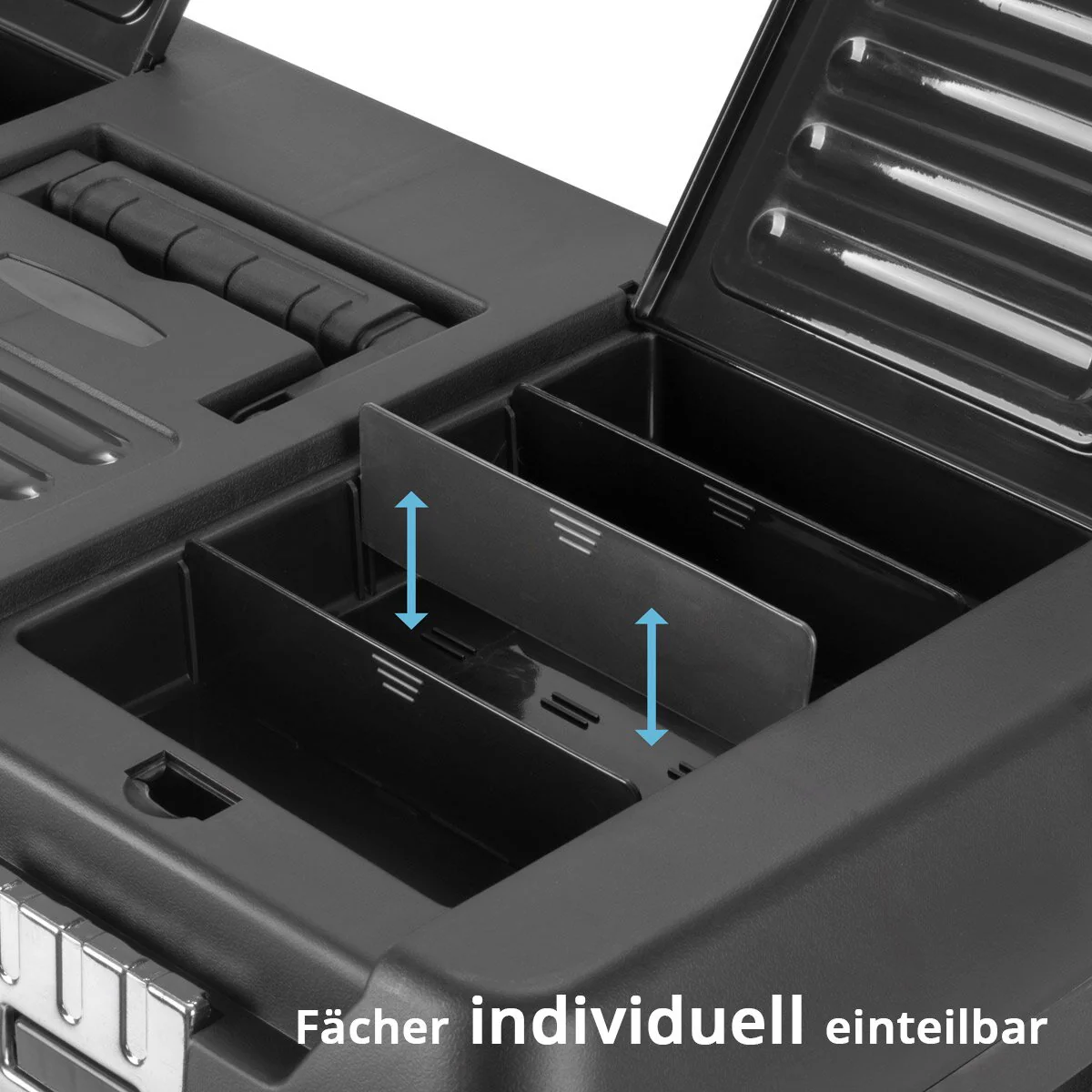 STAHLWERK Toolbox Set mit 4 leeren Werkzeugkisten | Werkzeugbox | Werkzeugkoffer | Werkzeugkasten | Werkzeug-Organizer | 4 in 1 Modul-System mit integrierten Sortimentsboxen - Image 6