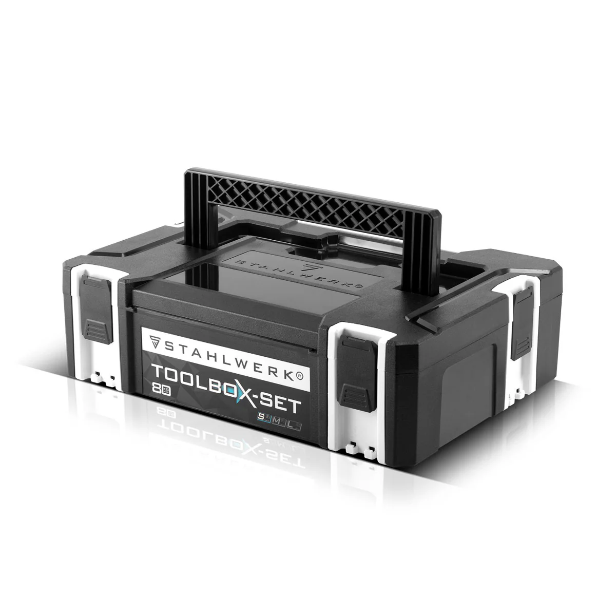 STAHLWERK Universal Toolbox Größe S 443 x 310 x 128 mm stapelbare Systembox | Werkzeugkiste | Werkzeugkoffer | Werkzeug-Organizer im Modul-System aus hochbelastbarem ABS-Kunststoff mit Tragegriff - Image 3