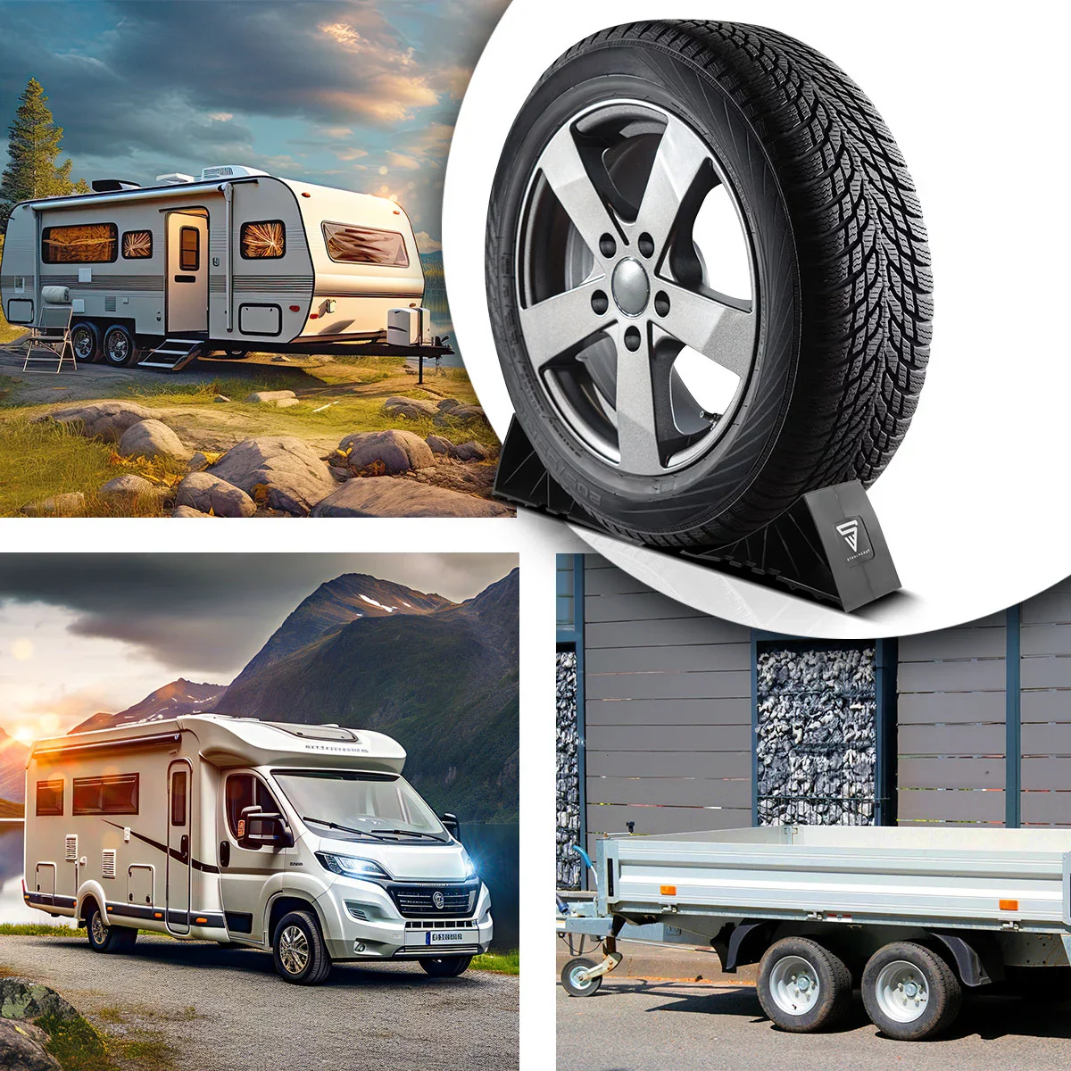 STAHLWERK Unterlegkeile mit Halterung GT-01 ST 4er Set bis 1,5 t Achslast Bremskeil | Hemmschuh | Radkeil | Radvorleger für Pkw Anhänger, Wohnmobil, Wohnwagen oder Caravan - Image 10