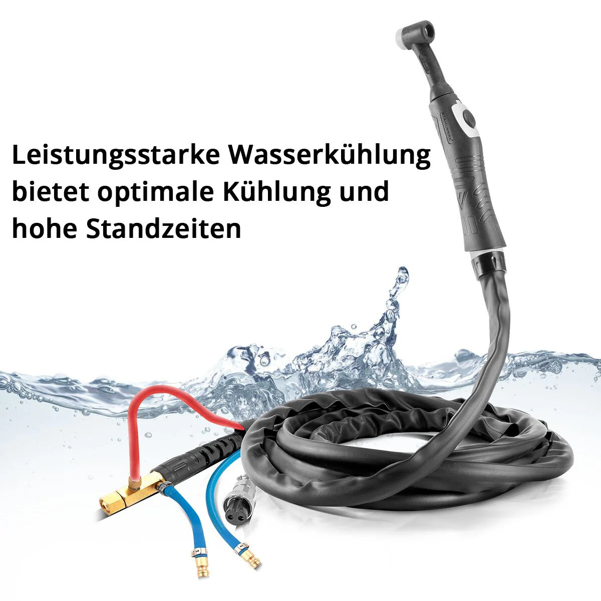 STAHLWERK Wassergekühlter WIG Schweißbrenner WP18 | SR18 bis 300 A mit 5 m Schutzgas-Schlauchpaket für WIG Schweißgeräte - Image 2