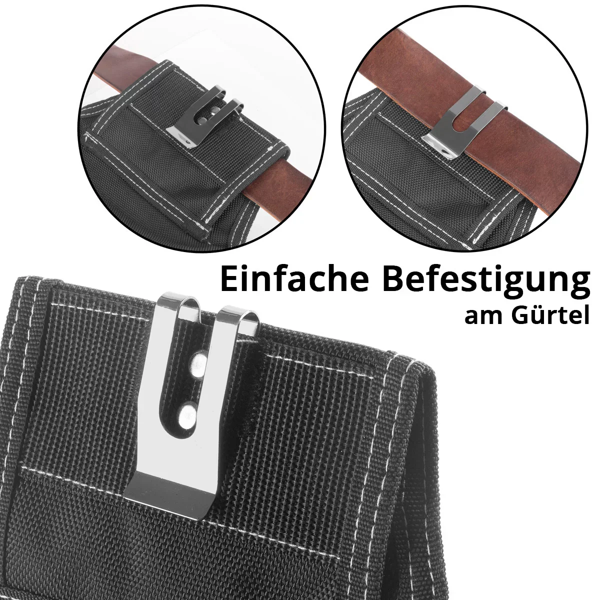 STAHLWERK Werkzeuggürtel aus robustem Polyestergewebe | multifunktionale Werkzeug Gürteltasche mit großzügigem Stauraum, Hammerhalter, Maßbandhalter | Handwerkergürtel | Werkzeugtasche - Image 5