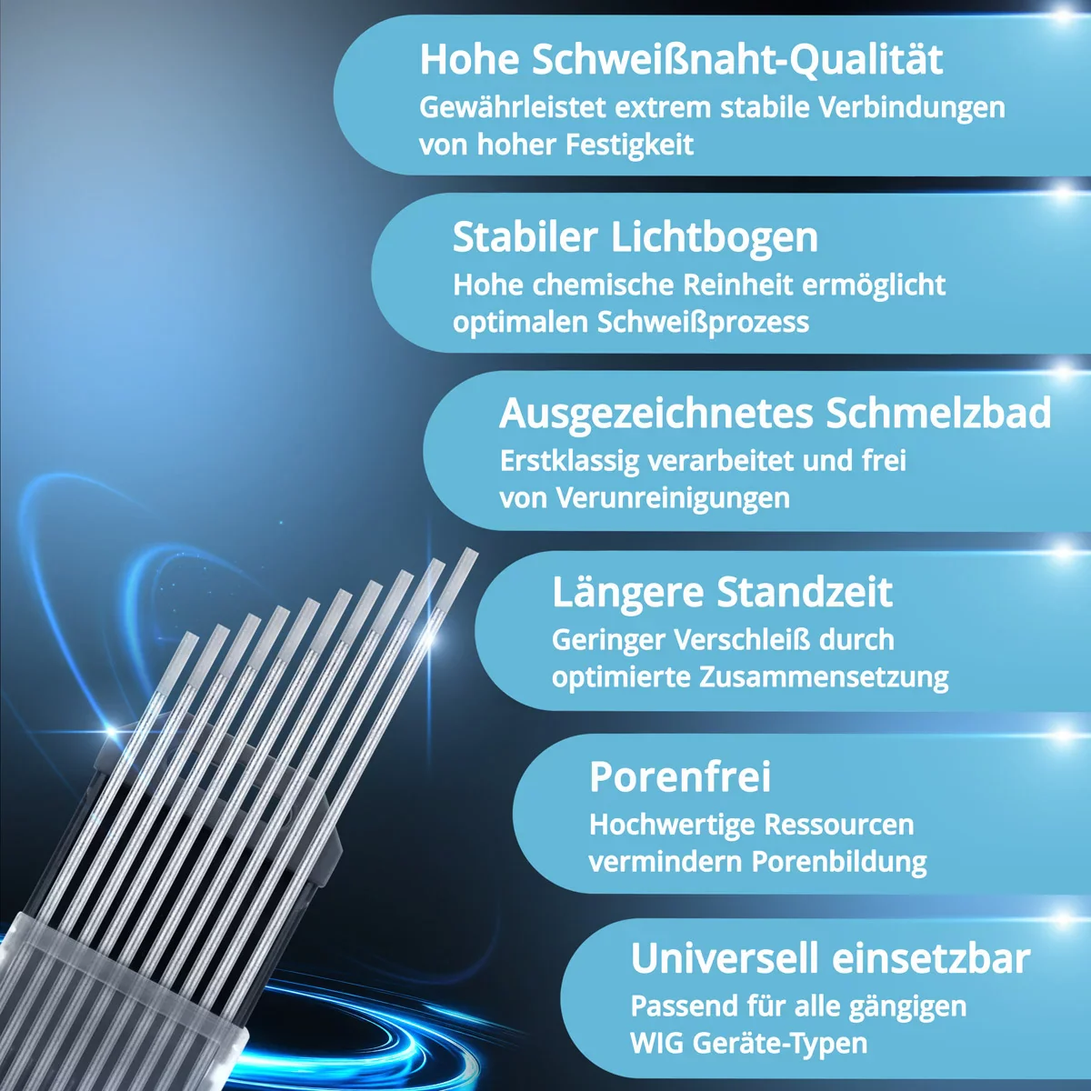 STAHLWERK Wolframelektroden / Schweißelektroden WC20 grau 2,4 x 175 mm im praktischen 10er Set - Image 3