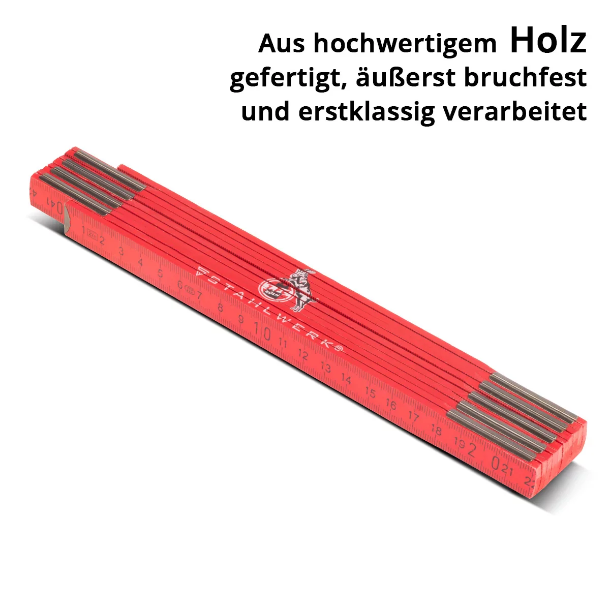 STAHLWERK Zollstock 1. FC Köln Edition 2 m Meterstab | Gliedermaßstab | Maßstab | Metermaß - Image 4