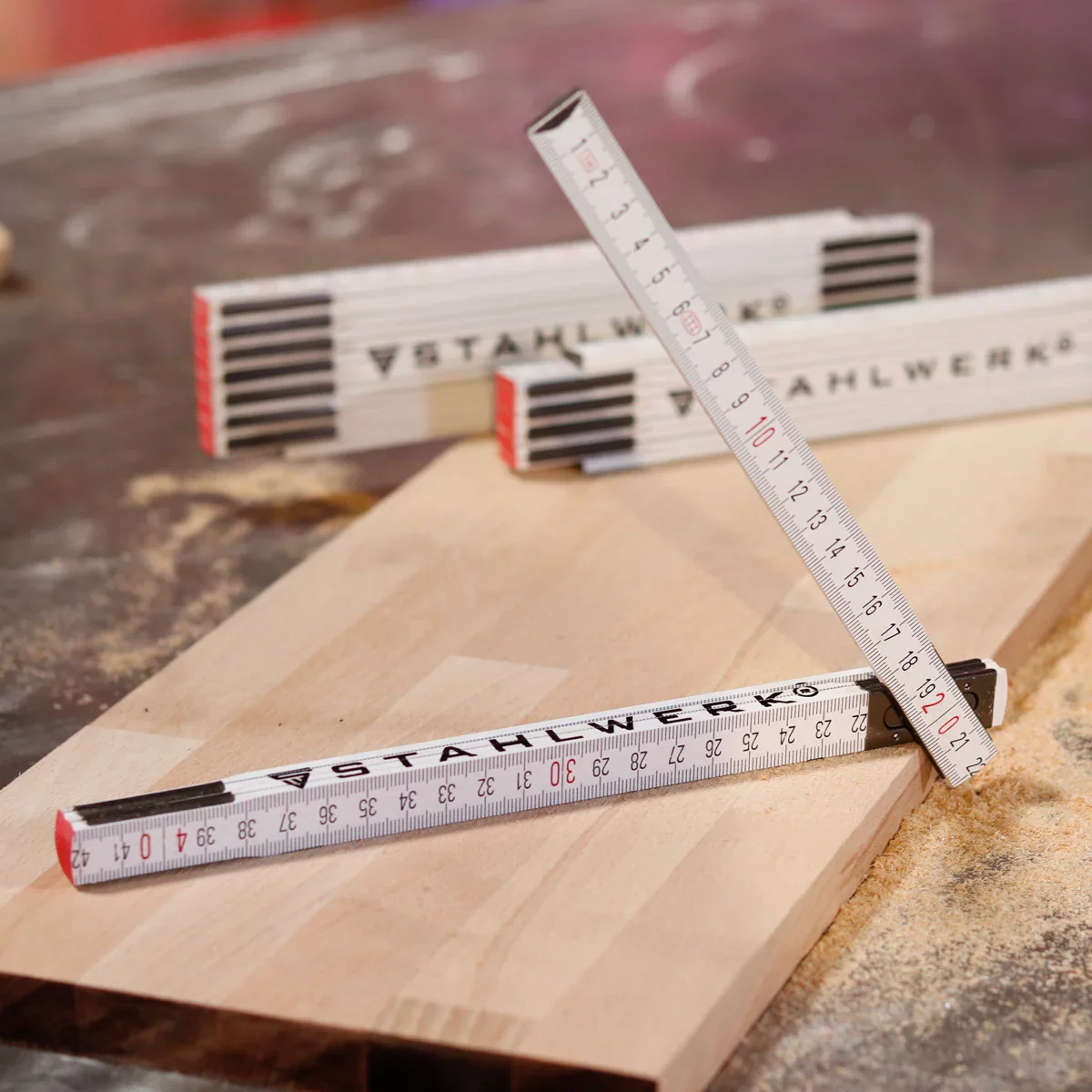 STAHLWERK Zollstock 1 Meter präziser Holz-Gliedermaßstab | Meterstab | Maßstab | Maßband | Metermaß mit gut ablesbaren metrischen Ziffern - Image 9