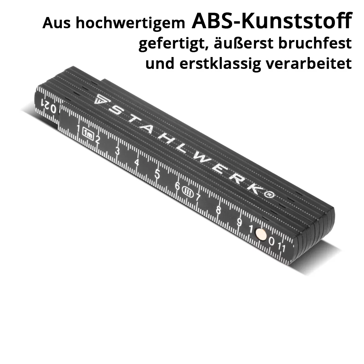 STAHLWERK Zollstock 1 Meter präziser Kunststoff-Gliedermaßstab | Meterstab | Maßstab | Maßband | Metermaß mit gut ablesbaren metrischen Ziffern - Image 4