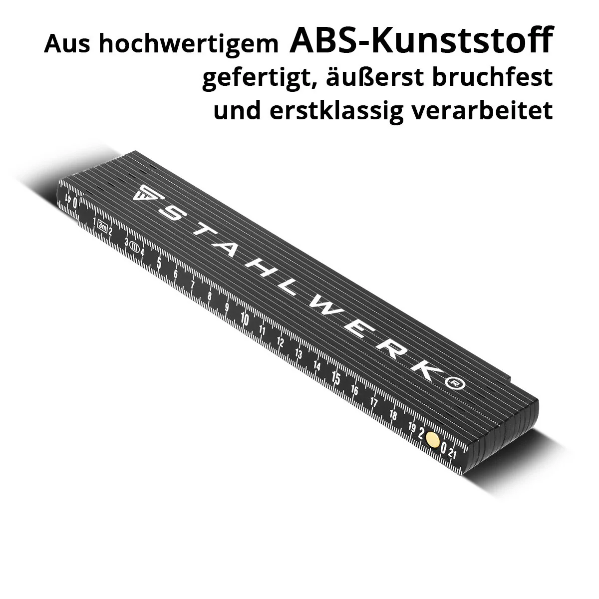 STAHLWERK Zollstock 3 Meter präziser Kunststoff-Gliedermaßstab | Meterstab | Maßstab | Maßband | Metermaß mit gut ablesbaren metrischen Ziffern - Image 4